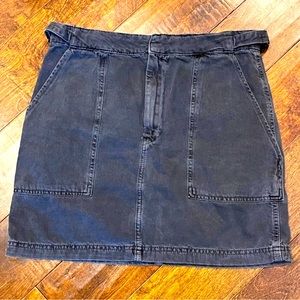 FP black denim skirt